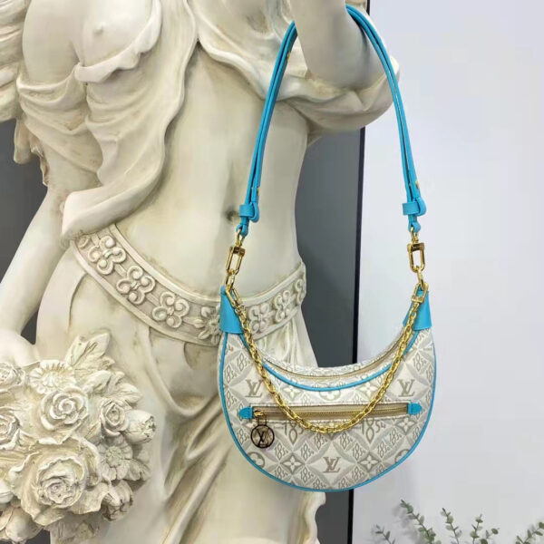 Louis Vuitton LV Women Loop Ecru Blue Since 1854 Jacquard Textile Cowhide Leather - Image 3