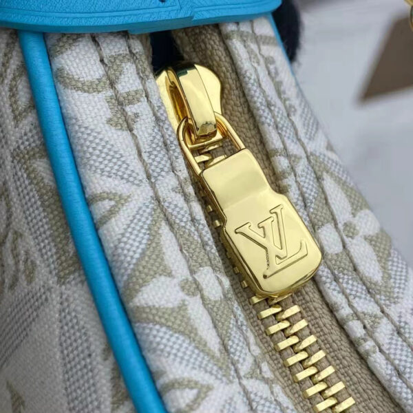 Louis Vuitton LV Women Loop Ecru Blue Since 1854 Jacquard Textile Cowhide Leather - Image 14