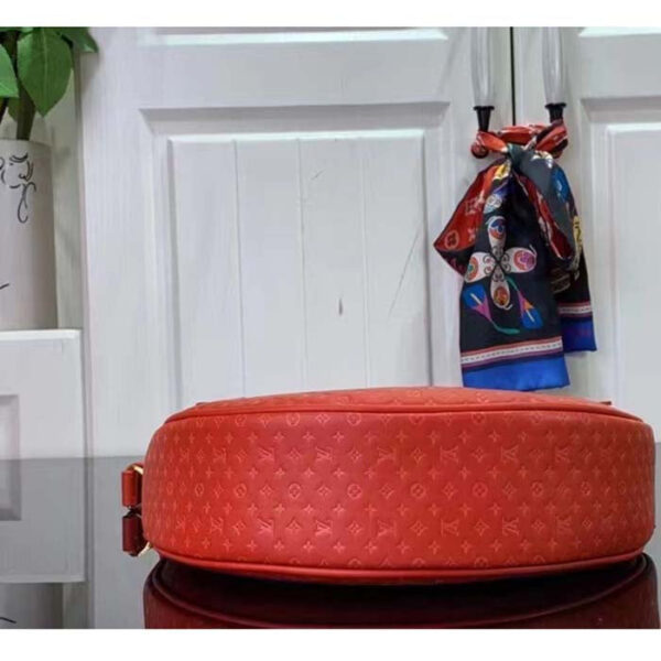 Louis Vuitton LV Women Loop Half-Moon Baguette Bag Red Calfskin Monogram Flowers - Image 5