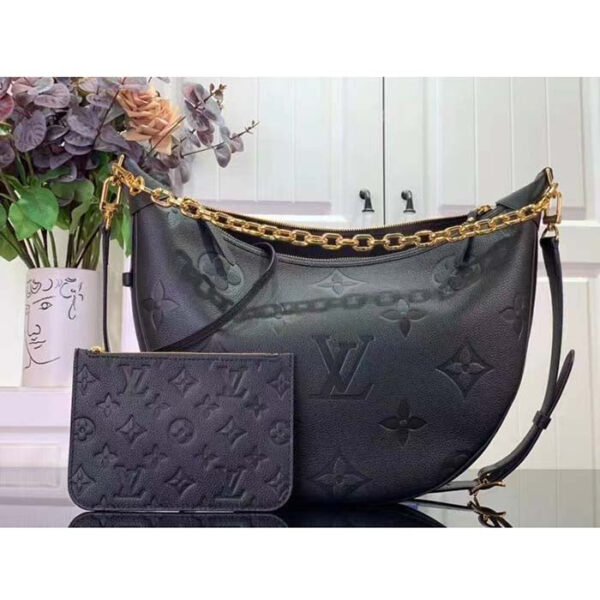 Louis Vuitton LV Women Loop Hobo Black Monogram Empreinte Embossed Grained Cowhide Leather - Image 3