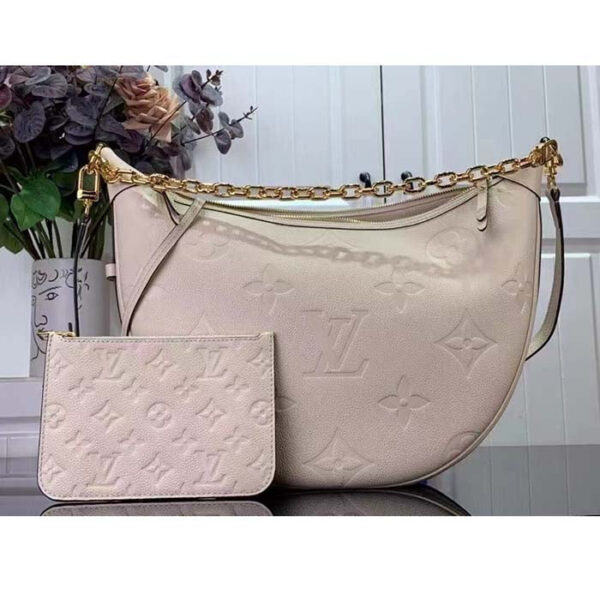 Louis Vuitton LV Women Loop Hobo Cream Monogram Empreinte Embossed Grained Cowhide Leather - Image 3