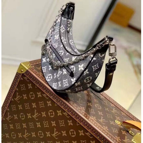 Louis Vuitton LV Women Loop PM Bag Gray Denim Textile Jacquard - Image 7