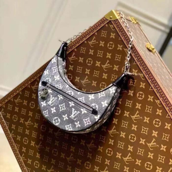 Louis Vuitton LV Women Loop PM Bag Gray Denim Textile Jacquard - Image 6