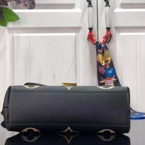 Louis Vuitton LV Women Madeleine BB Handbag Black Beige Embossed Grained Cowhide Leather - Image 5