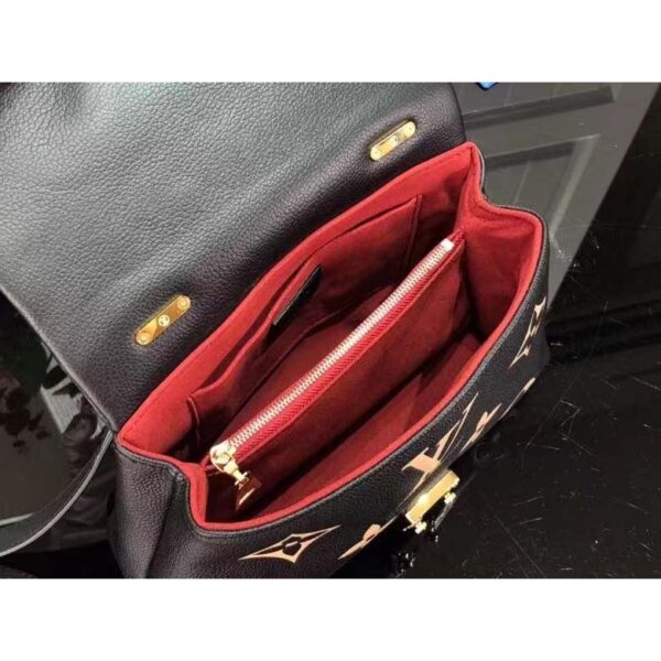 Louis Vuitton LV Women Madeleine BB Handbag Black Beige Embossed Grained Cowhide Leather - Image 6