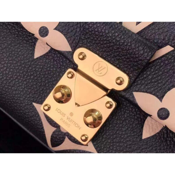 Louis Vuitton LV Women Madeleine BB Handbag Black Beige Embossed Grained Cowhide Leather - Image 7