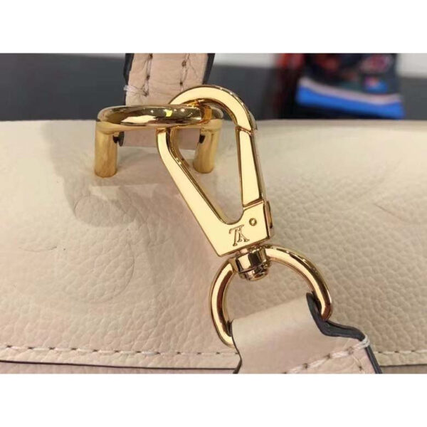 Louis Vuitton LV Women Madeleine BB Handbag Crème Beige Embossed Grained Cowhide - Image 7