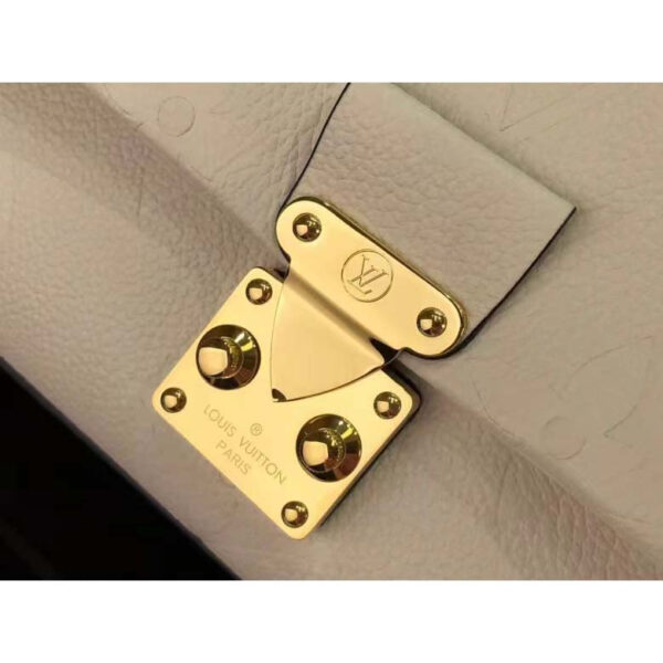 Louis Vuitton LV Women Madeleine BB Handbag Crème Beige Embossed Grained Cowhide - Image 9