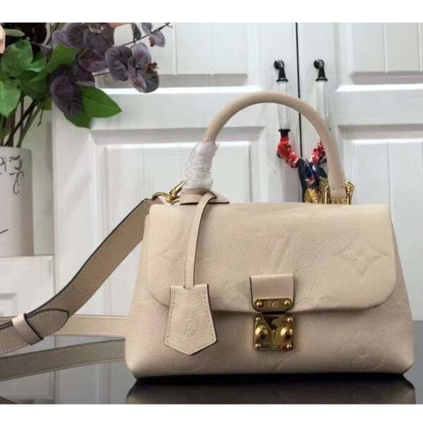 Louis Vuitton LV Women Madeleine BB Handbag Crème Beige Embossed Grained Cowhide - Image 2