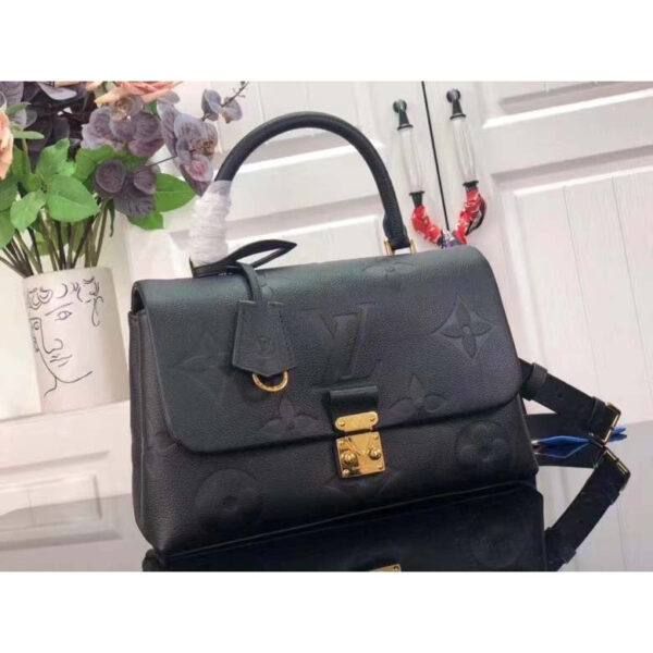 Louis Vuitton LV Women Madeleine MM Handbag Black Embossed Grained Cowhide Leather - Image 2