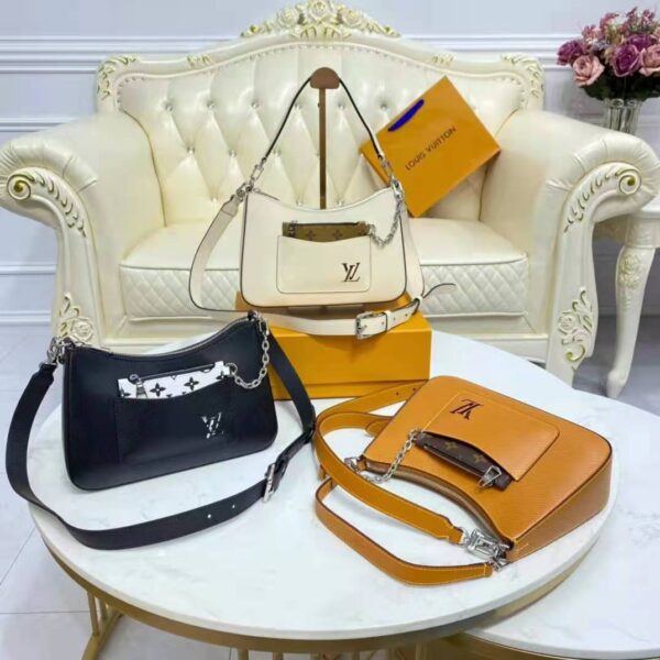 Louis Vuitton LV Women Marelle Handbag Beige Epi Grained Cowhide Leather Canvas - Image 8