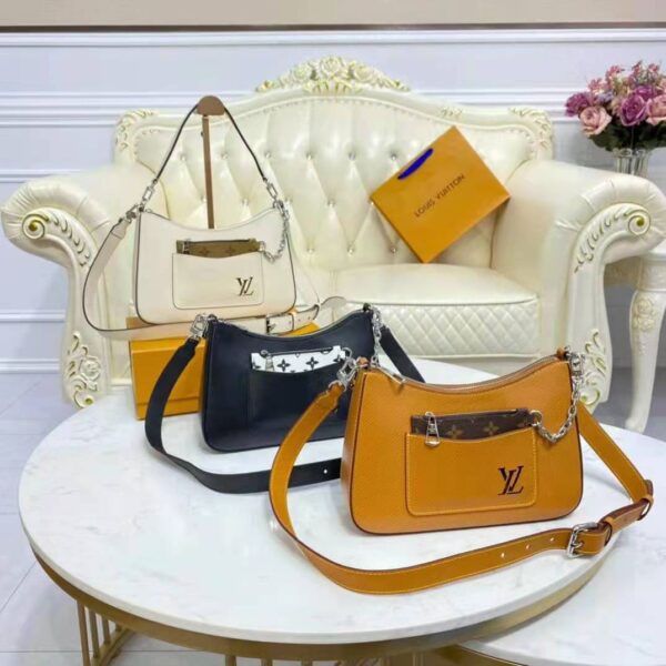 Louis Vuitton LV Women Marelle Handbag Beige Epi Grained Cowhide Leather Canvas - Image 6