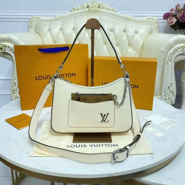 Louis Vuitton LV Women Marelle Handbag Beige Epi Grained Cowhide Leather Canvas - Image 2