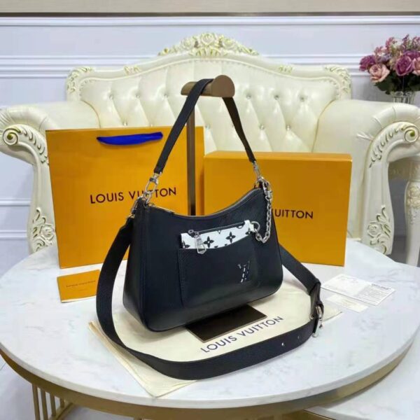 Louis Vuitton LV Women Marelle Handbag Black Epi Grained Cowhide Leather Canvas - Image 7
