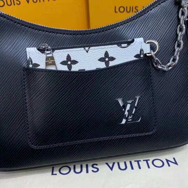 Louis Vuitton LV Women Marelle Handbag Black Epi Grained Cowhide Leather Canvas - Image 11
