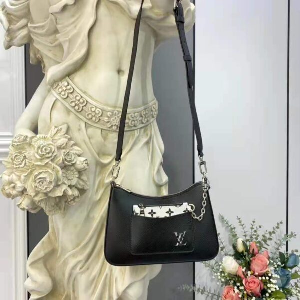 Louis Vuitton LV Women Marelle Handbag Black Epi Grained Cowhide Leather Canvas - Image 2