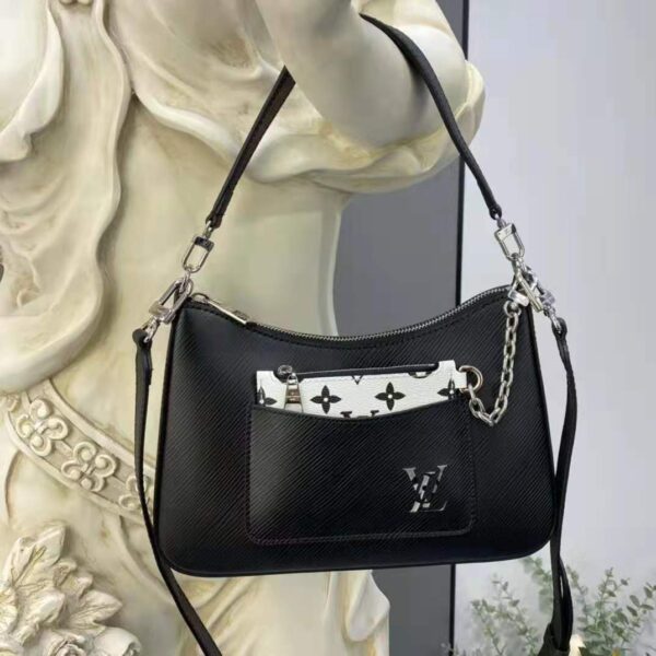 Louis Vuitton LV Women Marelle Handbag Black Epi Grained Cowhide Leather Canvas - Image 4