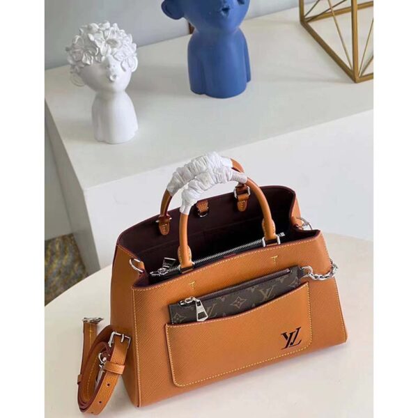 Louis Vuitton LV Women Marelle Tote MM Gold Miel Brown Epi Grained Cowhide - Image 6