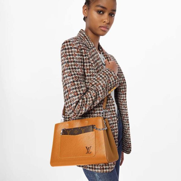 Louis Vuitton LV Women Marelle Tote MM Gold Miel Brown Epi Grained Cowhide - Image 12