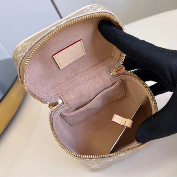 Louis Vuitton LV Women Micro Vanity Beige Monogram Coated Canvas Microfiber Lining - Image 9