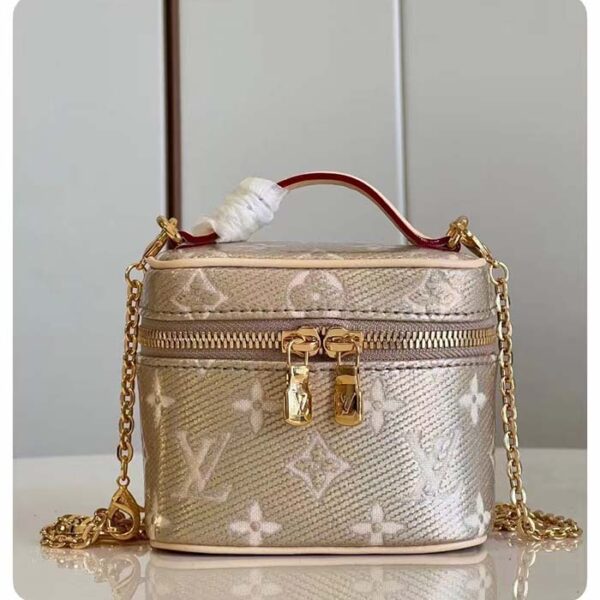 Louis Vuitton LV Women Micro Vanity Beige Monogram Coated Canvas Microfiber Lining - Image 2