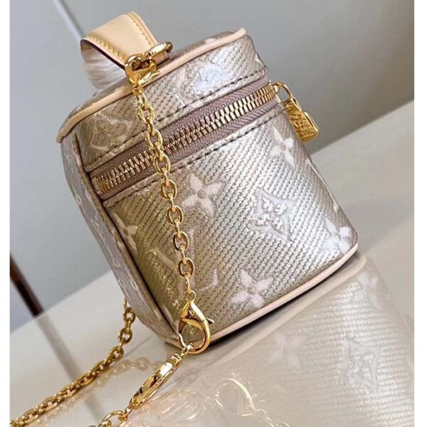 Louis Vuitton LV Women Micro Vanity Beige Monogram Coated Canvas Microfiber Lining - Image 6