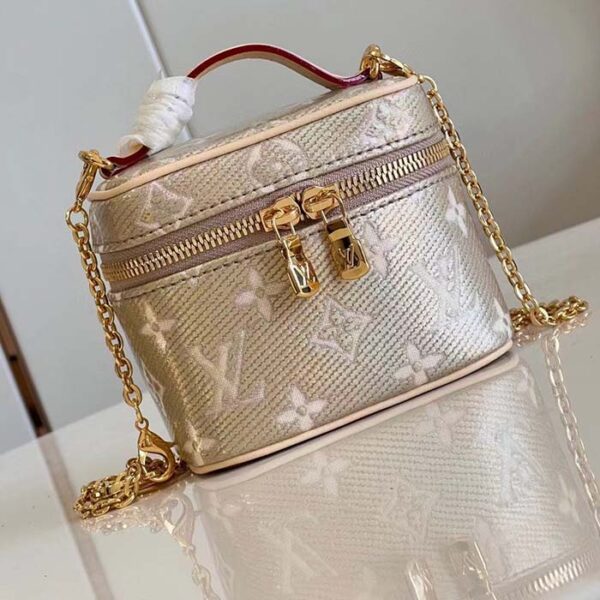 Louis Vuitton LV Women Micro Vanity Beige Monogram Coated Canvas Microfiber Lining - Image 3