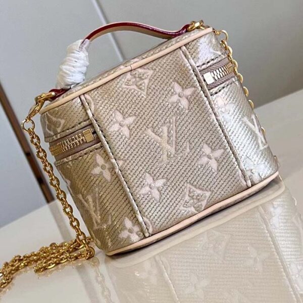 Louis Vuitton LV Women Micro Vanity Beige Monogram Coated Canvas Microfiber Lining - Image 4