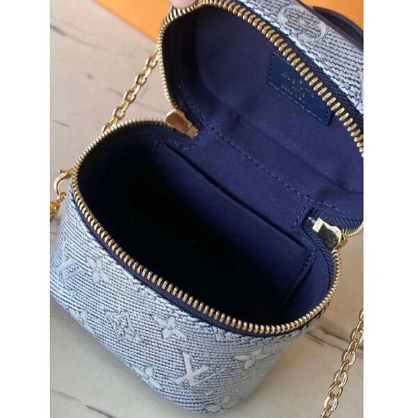 Louis Vuitton LV Women Micro Vanity Blue Monoglam Coated Canvas Microfiber Lining - Image 6