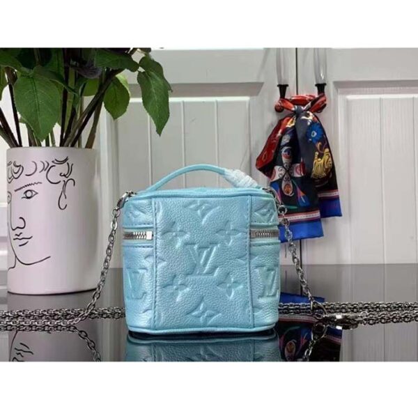 Louis Vuitton LV Women Micro Vanity Blue Monogram Empreinte Embossed Supple Grained Cowhide Leather - Image 3