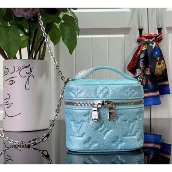 Louis Vuitton LV Women Micro Vanity Blue Monogram Empreinte Embossed Supple Grained Cowhide Leather - Image 2