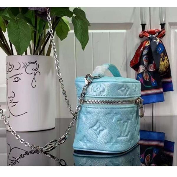 Louis Vuitton LV Women Micro Vanity Blue Monogram Empreinte Embossed Supple Grained Cowhide Leather - Image 4