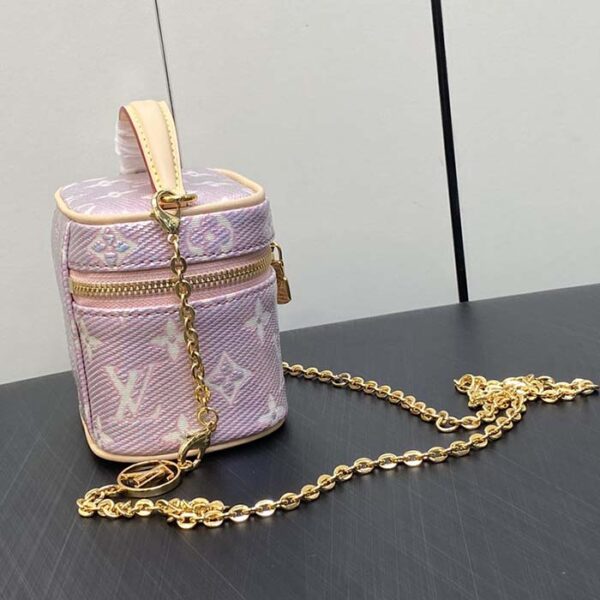 Louis Vuitton LV Women Micro Vanity Pink Monogram Coated Canvas Natural Cowhide-Leather - Image 6
