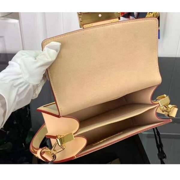 Louis Vuitton LV Women Mini Dauphine Handbag Beige Monoglam Coated Canvas - Image 5