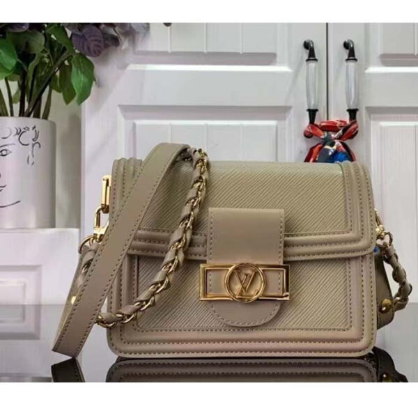Louis Vuitton LV Women Mini Dauphine Handbag Poivre Brown Epi Grained Cowhide Leather - Image 2