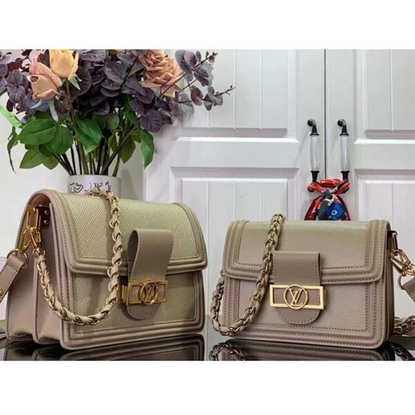 Louis Vuitton LV Women Mini Dauphine Handbag Poivre Brown Epi Grained Cowhide Leather - Image 12