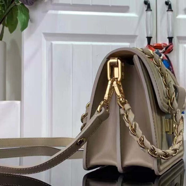 Louis Vuitton LV Women Mini Dauphine Handbag Poivre Brown Epi Grained Cowhide Leather - Image 4