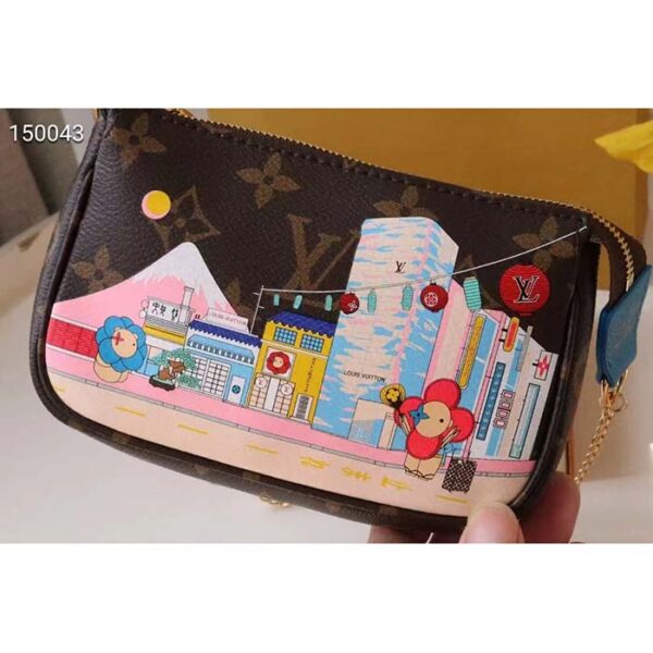 Louis Vuitton LV Women Mini Pochette Accessoires Blue Monogram Coated Canvas - Image 2