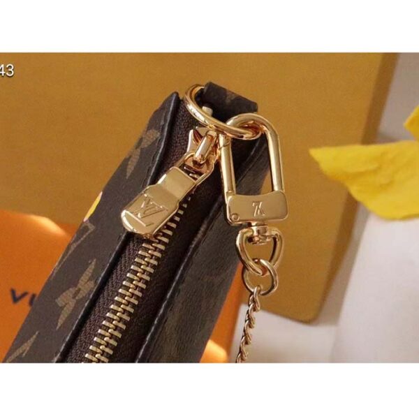 Louis Vuitton LV Women Mini Pochette Accessoires Blue Monogram Coated Canvas - Image 10