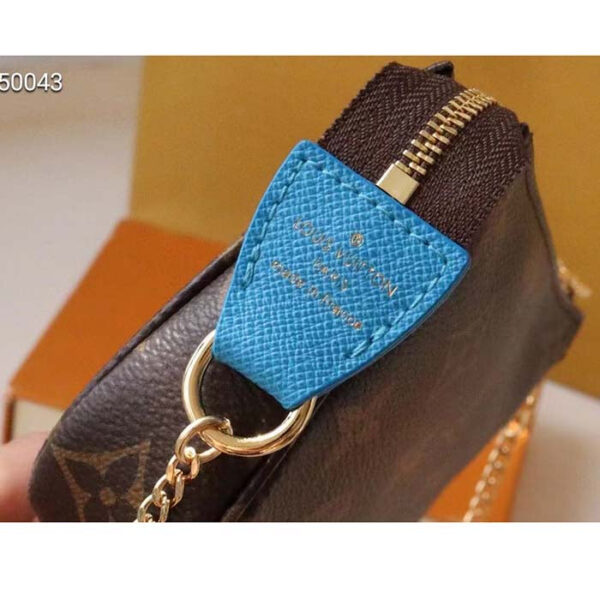Louis Vuitton LV Women Mini Pochette Accessoires Blue Monogram Coated Canvas - Image 9