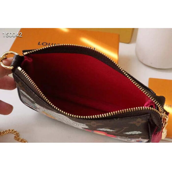 Louis Vuitton LV Women Mini Pochette Accessoires Fuchsia Monogram Coated Canvas - Image 8