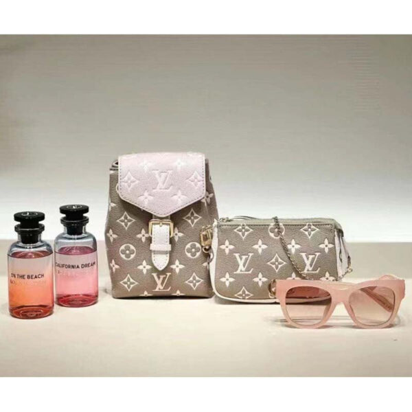 Louis Vuitton LV Women Mini Pochette Accessoires Green Monogram Empreinte Embossed Supple Grained Cowhide - Image 3