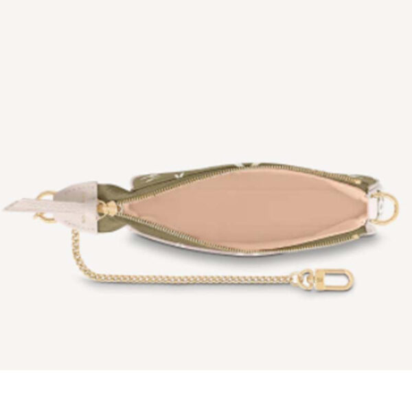 Louis Vuitton LV Women Mini Pochette Accessoires Green Monogram Empreinte Embossed Supple Grained Cowhide - Image 5