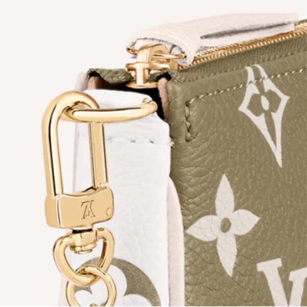 Louis Vuitton LV Women Mini Pochette Accessoires Green Monogram Empreinte Embossed Supple Grained Cowhide - Image 7