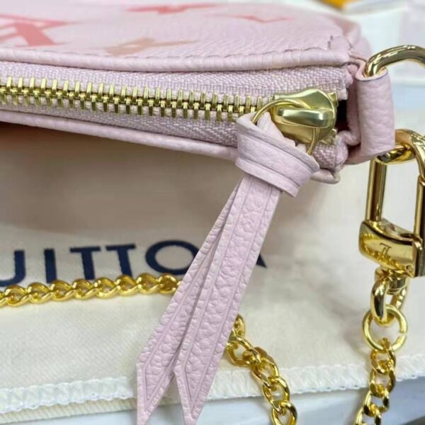 Louis Vuitton LV Women Mini Pochette Accessoires Pink Monogram Empreinte Embossed Supple Grained Cowhide - Image 13