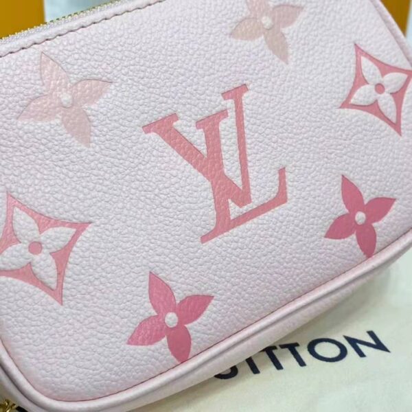 Louis Vuitton LV Women Mini Pochette Accessoires Pink Monogram Empreinte Embossed Supple Grained Cowhide - Image 11