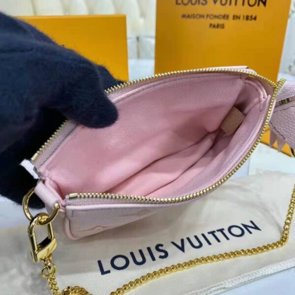 Louis Vuitton LV Women Mini Pochette Accessoires Pink Monogram Empreinte Embossed Supple Grained Cowhide - Image 12