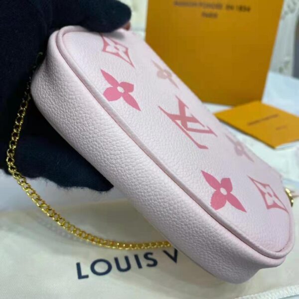 Louis Vuitton LV Women Mini Pochette Accessoires Pink Monogram Empreinte Embossed Supple Grained Cowhide - Image 10