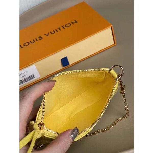 Louis Vuitton LV Women Mini Pochette Accessoires Yellow Monogram Empreinte Embossed Supple Grained Cowhide - Image 8