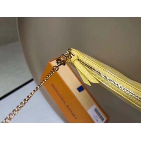 Louis Vuitton LV Women Mini Pochette Accessoires Yellow Monogram Empreinte Embossed Supple Grained Cowhide - Image 11